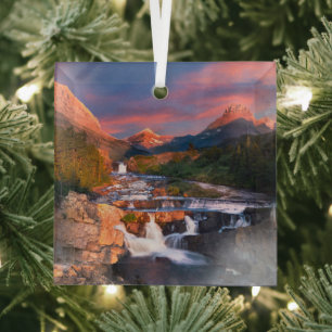 Gebirge Glacier National Park, Montana Ornament Aus Glas