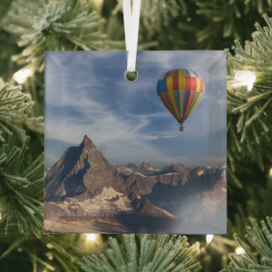 Gebirge Heißluftballon Matterhorn Schweizer Alpe Ornament Aus Glas