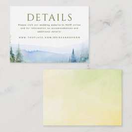 Gebirge Hochzeitsdetails Kleine Abschlusskarte Begleitkarte
