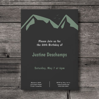 Gebirge in Grün - Schwarz Einladung