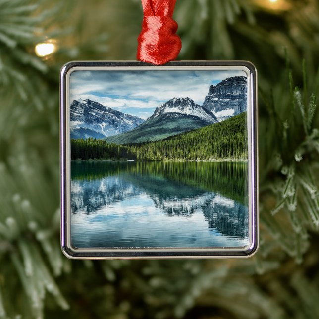 Gebirge | Kanadische Rockies, Alberta Kanada Ornament Aus Metall (Baum)