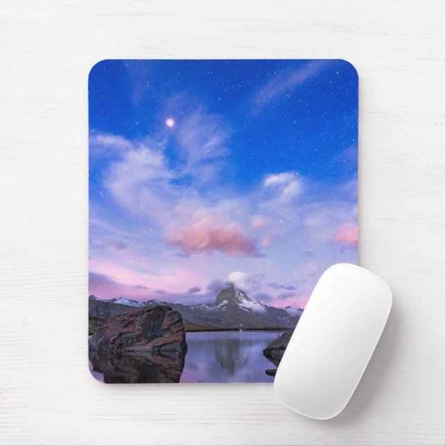 Gebirge | Matterhorn & Lake Stellisee Mousepad (Mit Mouse)