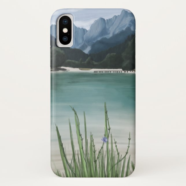 Gebirge mit Seebau Case-Mate iPhone Hülle (Rückseite)