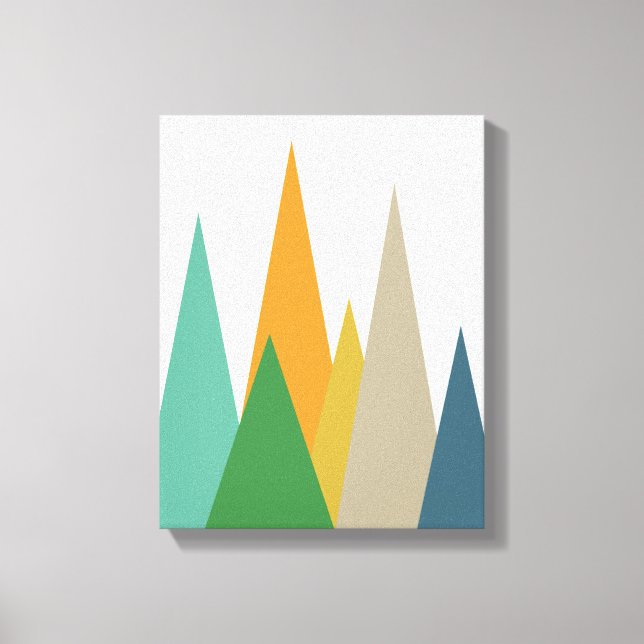 Gebirge Mitte des Jahrhunderts Moderne gepflastert Leinwanddruck (Vorderseite)