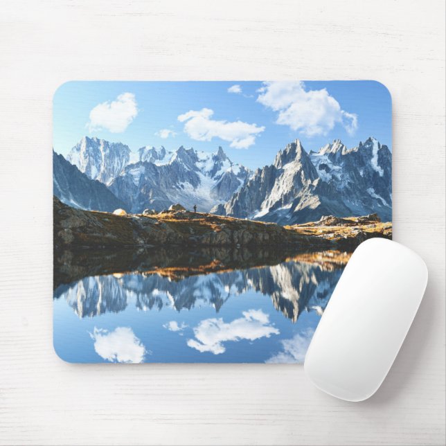 Gebirge | Mont Blanc Massif, Frankreich Mousepad (Mit Mouse)