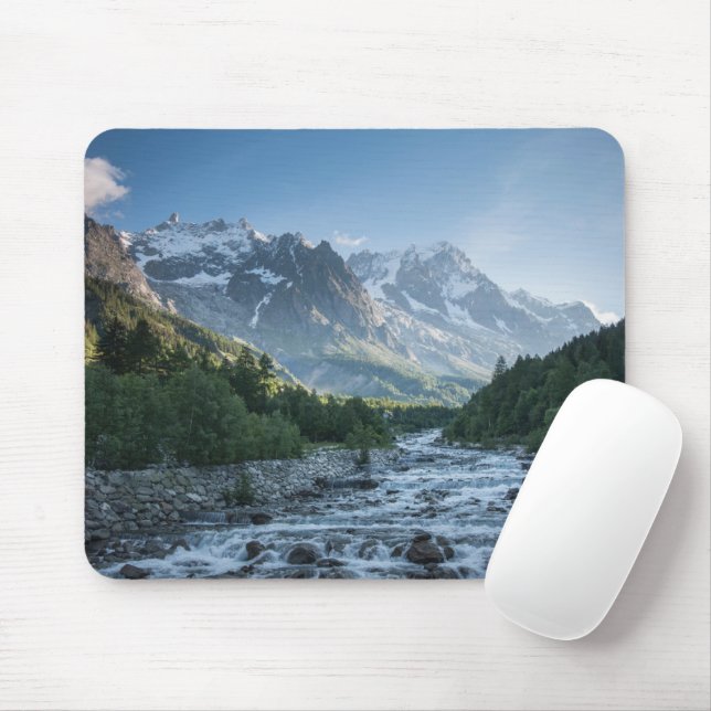 Gebirge | Mont Blanc Massif, Italien Mousepad (Mit Mouse)