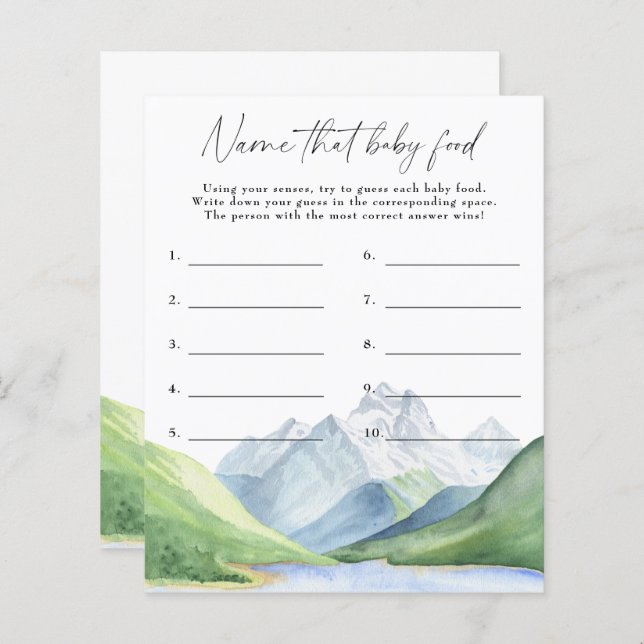 Gebirge - Name dieses Babynahrung (Vorne/Hinten)