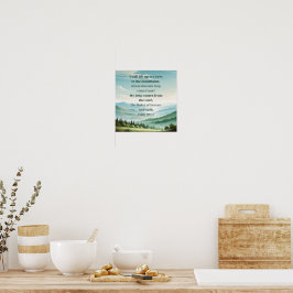 Gebirge Psalm 121:1-2 Schrift Ich heben meine Auge Poster