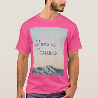 Gebirge rufen Berge und Mond aktiv an T-Shirt