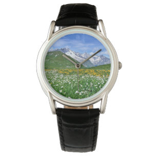 Gebirge Schweizer Alpenfrühling Armbanduhr