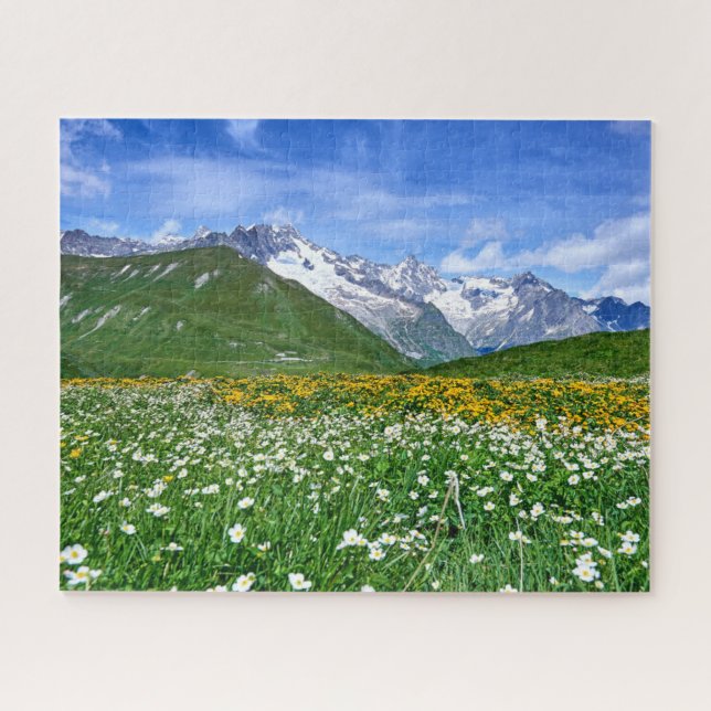 Gebirge | Schweizer Alpenfrühling Puzzle (Horizontal)