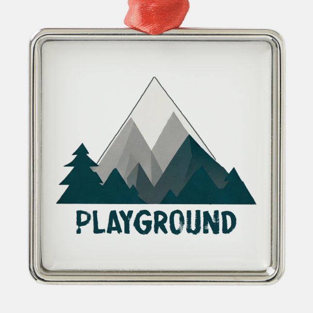 Gebirge sind mein Spielplatz Ornament Aus Metall (Vorne)