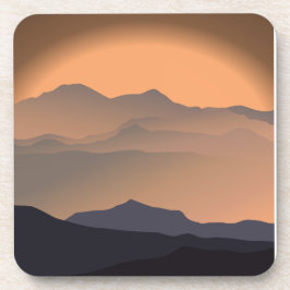 Gebirge Sonnenuntergang Minimalistischer harter Ku Getränkeuntersetzer