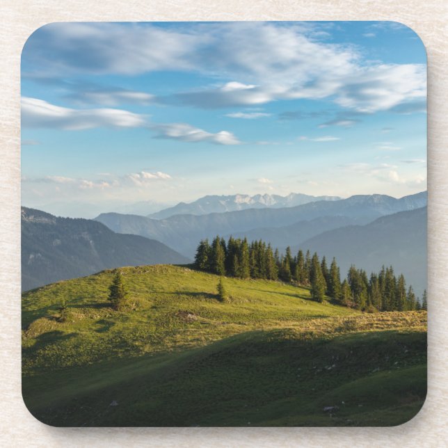 Gebirge | Spitzingsee, Schweizer Alpen Getränkeuntersetzer (Vorderseite)