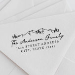 Gebirge und Kiefern Handschrift Rücksendeadresse Permastempel<br><div class="desc">Individuell gestaltete Briefmarke für die selbstfarbige Rücksendeadresse mit handgezeichnet Bergen und Kiefernbäumen mit personalisiertem Handskriptnamen und  Anschrift. Ideal für Umschläge,  Karten,  DIY Geschenke und vieles mehr.</div>
