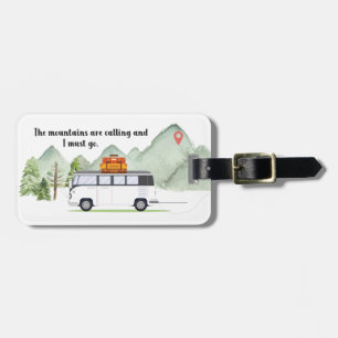 Gebirge Urlaub Grün Wasserfarbe Gepäckanhänger