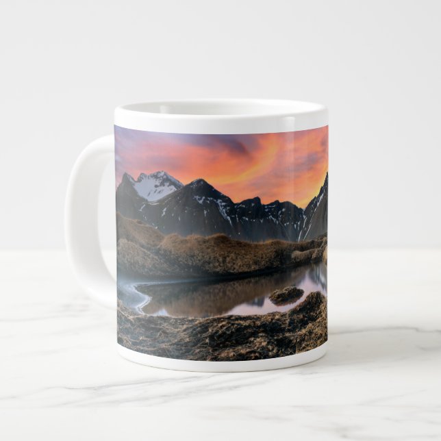 Gebirge | Vesturhorn Mountain Island Jumbo-Tasse (Vorderseite Links)