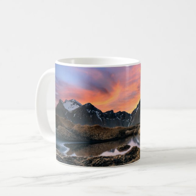 Gebirge | Vesturhorn Mountain Island Kaffeetasse (Vorderseite Links)