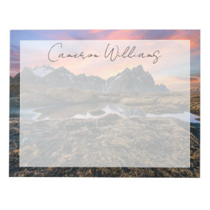 Gebirge Vesturhorn Mountain Island Notizblock