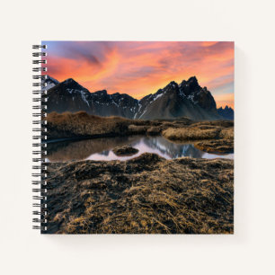 Gebirge   Vesturhorn Mountain Island Notizbuch