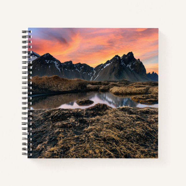 Gebirge | Vesturhorn Mountain Island Notizbuch (Vorderseite)