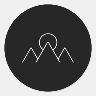Gebirge Wandern Camg Minimalismus Geometrisch Runder Aufkleber