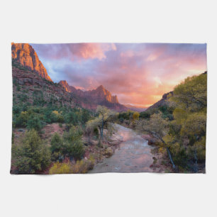 Gebirge Watchman Zion Nathional Park Utah Geschirrtuch