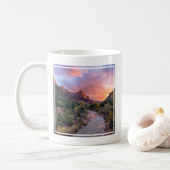 Gebirge | Watchman Zion Nathional Park Utah Kaffeetasse (Mit Donut)