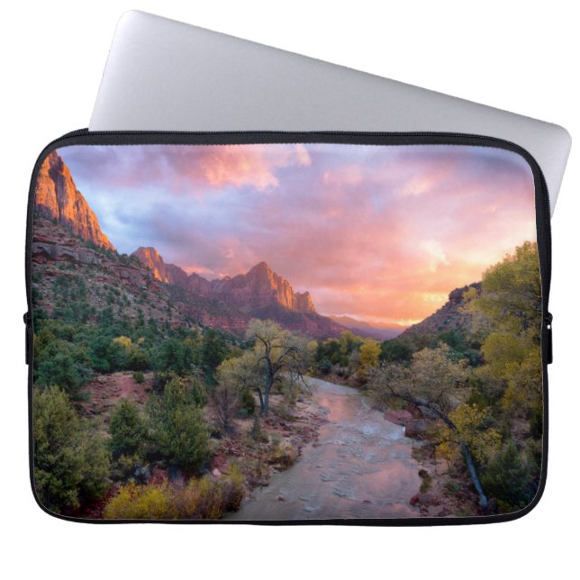 Gebirge | Watchman Zion Nathional Park Utah Laptopschutzhülle (Vorderseite)