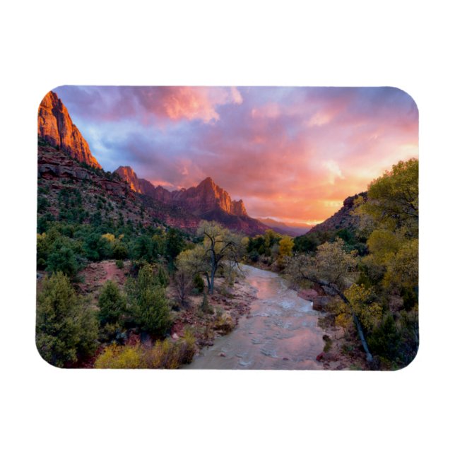 Gebirge | Watchman Zion Nathional Park Utah Magnet (Horizontal)
