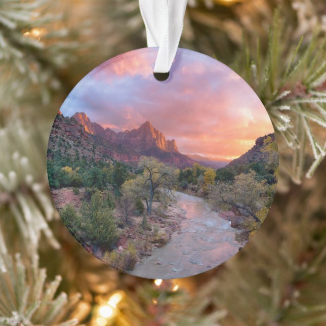 Gebirge | Watchman Zion Nathional Park Utah Ornament (Baum)