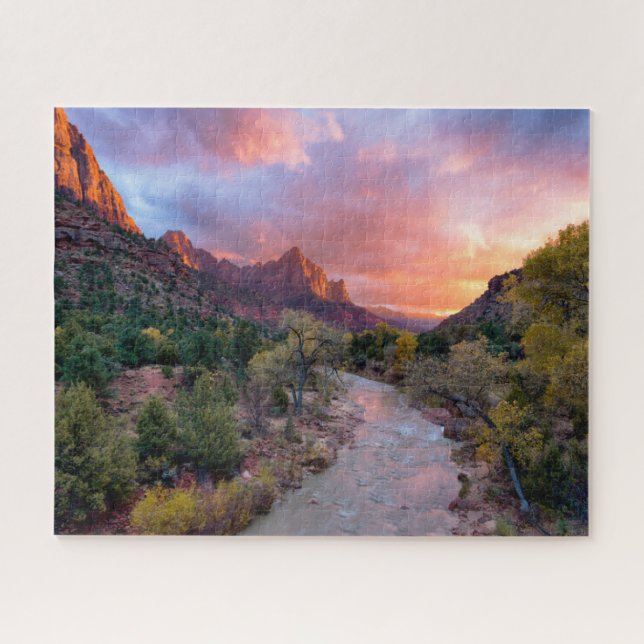 Gebirge | Watchman Zion Nathional Park Utah Puzzle (Horizontal)