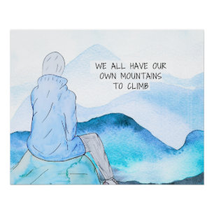 Gebirge zum Klettern Wasserfarben Kunst, Dichtung  Poster