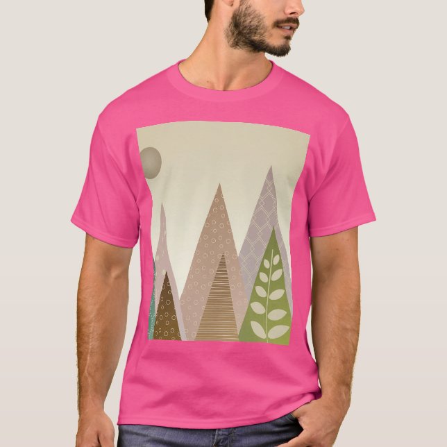 Gebirgsausdruck Abstrakte Mauer Kunst T-Shirt (Vorderseite)