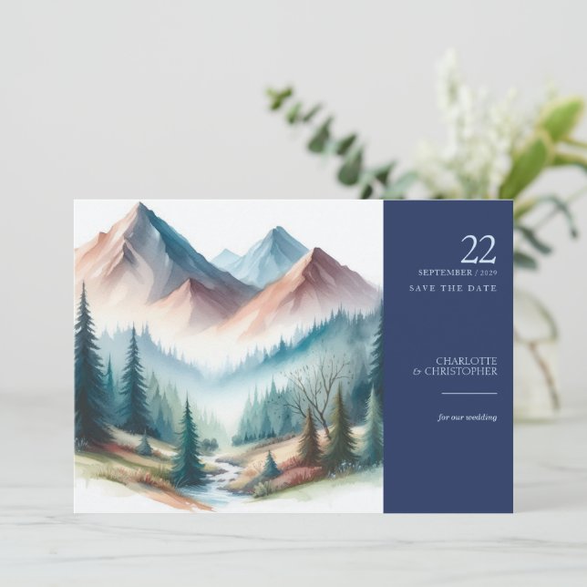Gebirgsbach Save The Date (Stehend Vorderseite)