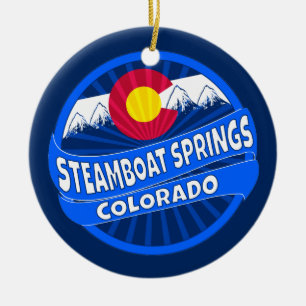 Gebirgsexplosionsverzierung Steamboat Springs Keramik Ornament