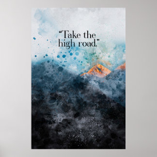 Gebirgsfarbenmalerei inspirierend Zitat Poster