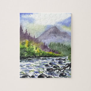 Gebirgshimmel-Malerei-Schicksals-künstlerische Puzzle