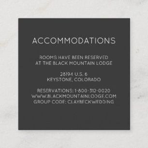 Gebirgshochzeits-Hotelunterbringungs-Karten Begleitkarte