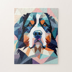 Gebirgshund mit bunten Kunstmotiven Puzzle