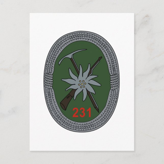 Gebirgsjagerbataillon 231 postkarte (Vorderseite)