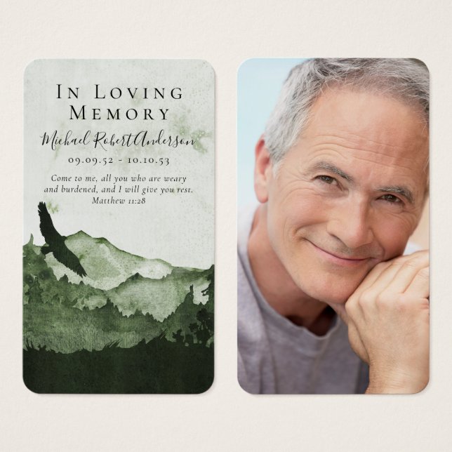 Gebirgskarte Foto Beerdigung (Vorne & Hinten)