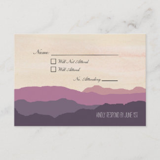 "Gebirgskette" Hochzeit RSVP Postcard 3.5"x5"