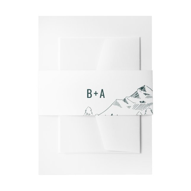 Gebirgskette Hochzeitsband Einladungsbanderole (Vorderseite Beispiel)