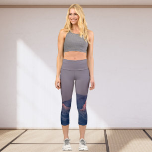 "Gebirgsketten" violett Capri Leggings
