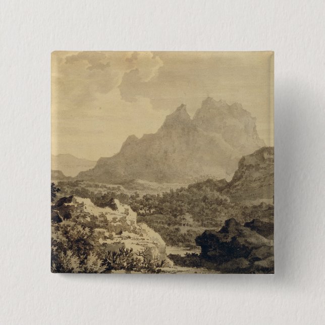 Gebirgslandschaft, c.1780 (Grau und Braunwäsche Button (Vorderseite)