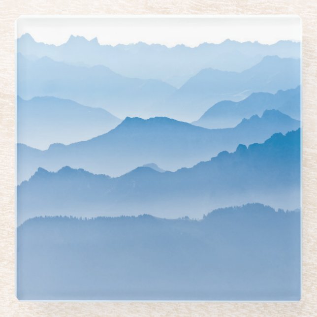 Gebirgslandschaft | die Schweiz Glasuntersetzer (Vorderseite)