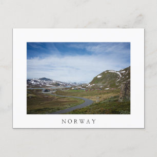 Gebirgslandschaft in Norwegen - weiße Postkarte
