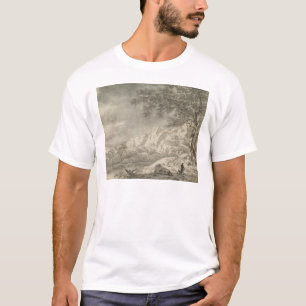 Gebirgslandschaft mit einem Wanderer T-Shirt