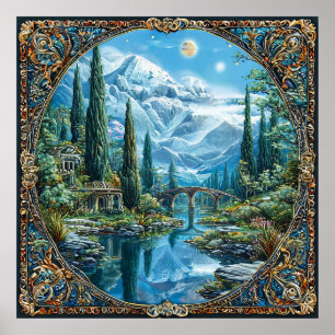 Gebirgslandschaft Poster